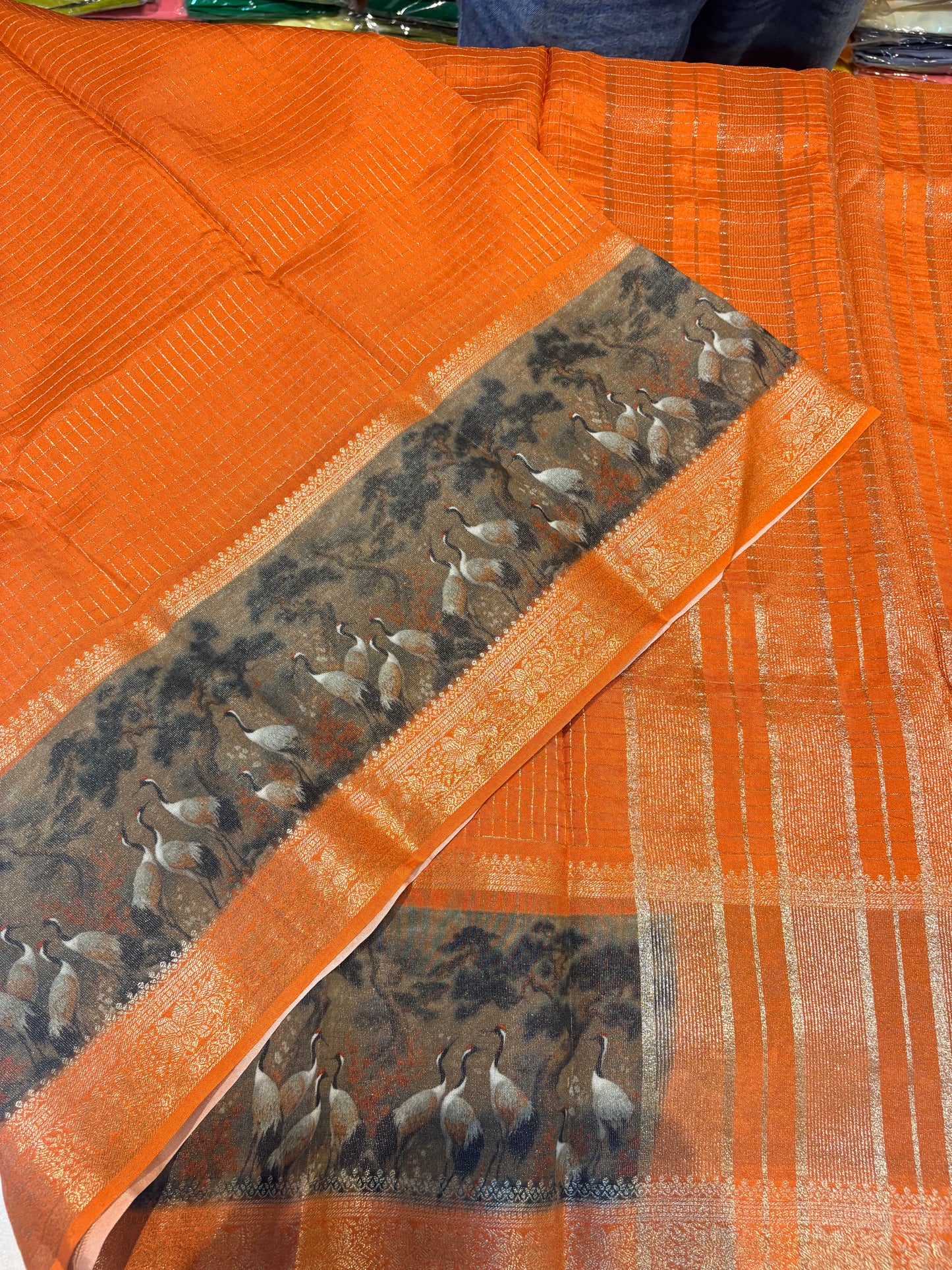 PREMIUM MOUNGA SILK WITH KALAMKARI BORDER