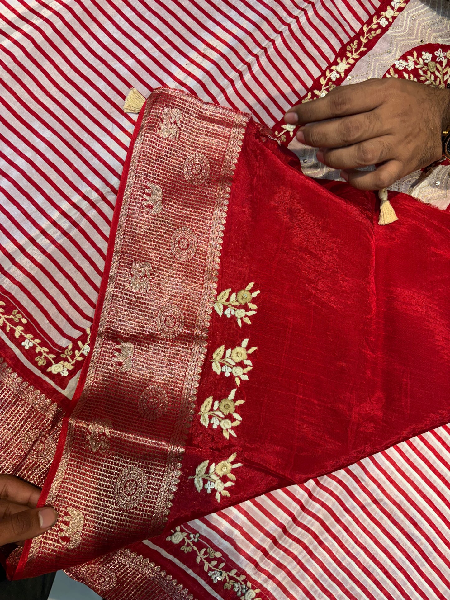 Premium Printed Creape Sarees with French knot work