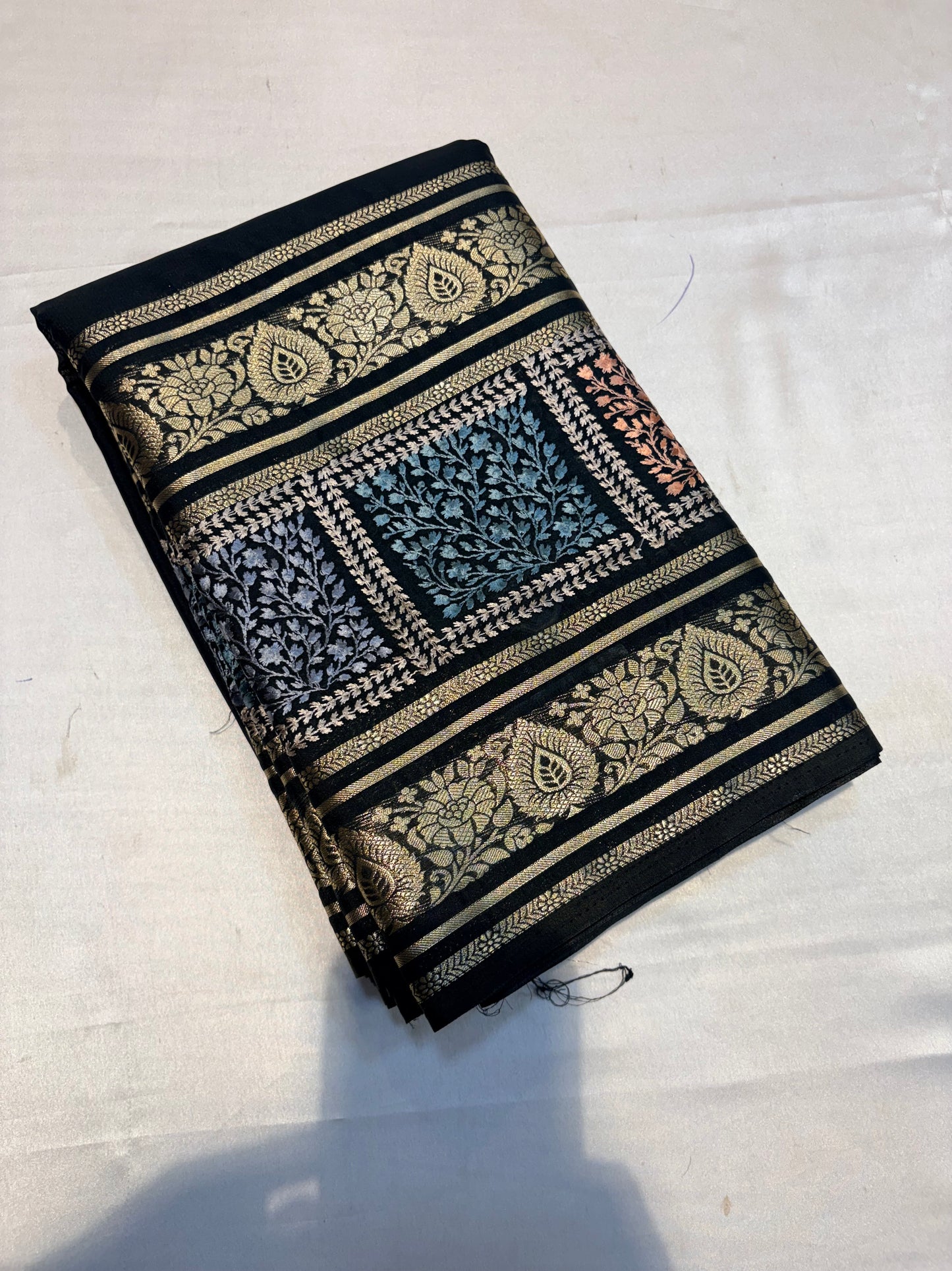 SEMI MYSORE SILK SAREE WITH EMBROIDERY WORK