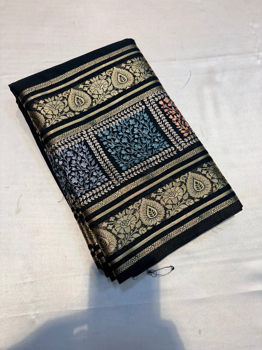 SEMI MYSORE SILK SAREE WITH EMBROIDERY WORK