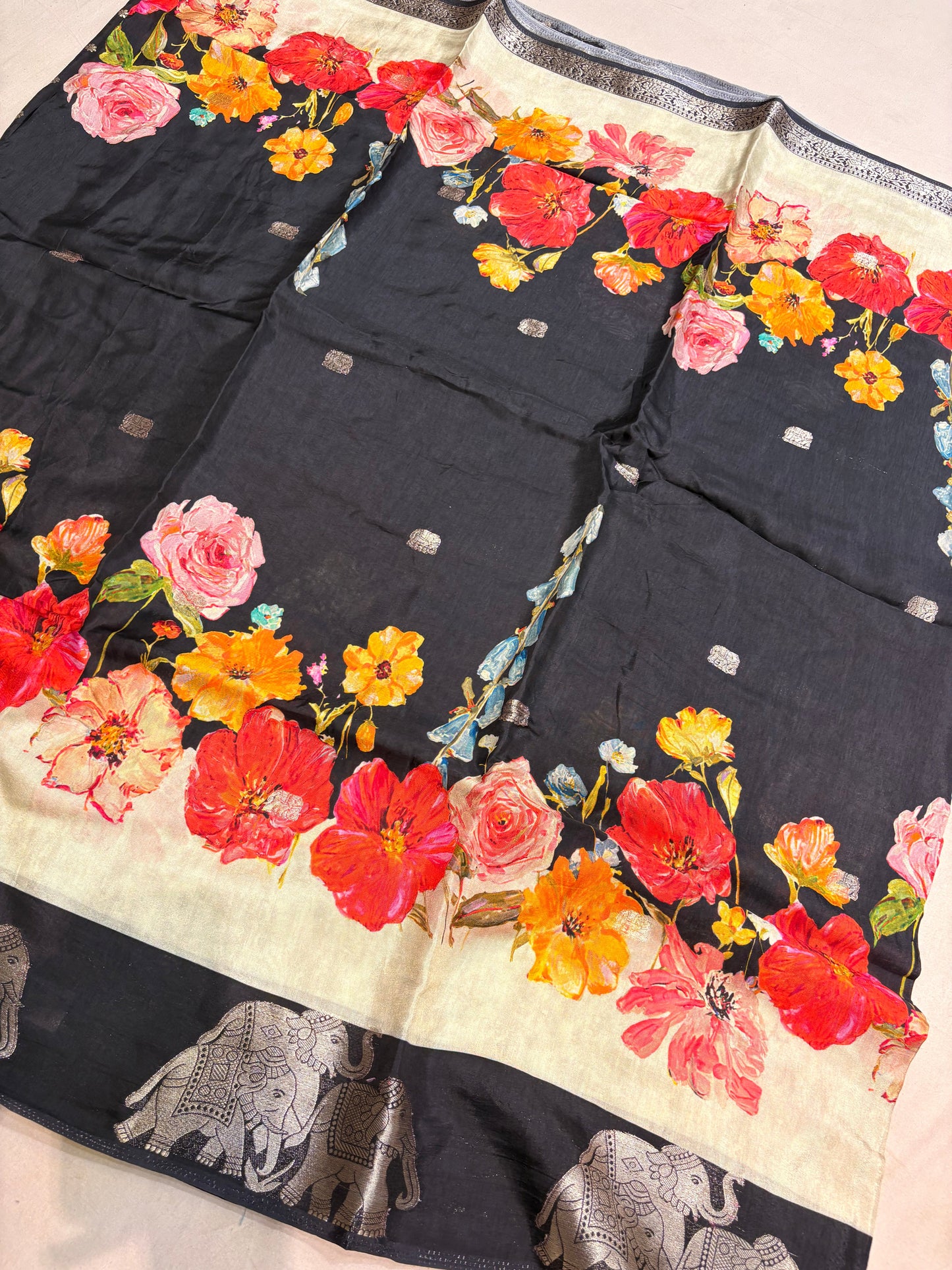 PREMIUM PRINTED MOUNGA SAREE