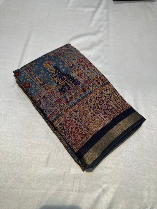 PRINTED PASHMEENA  COTTON SAREES SAREE