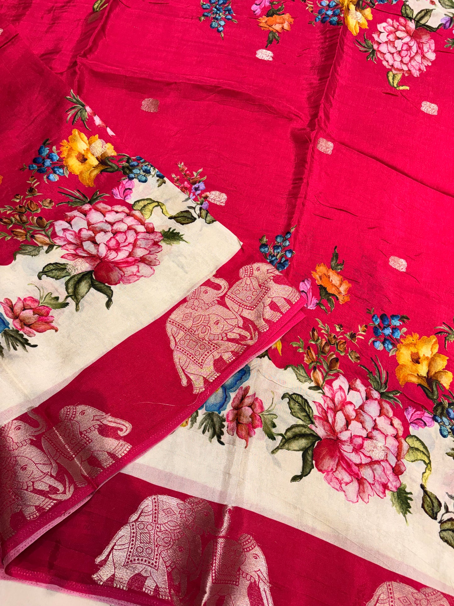 PREMIUM PRINTED MOUNGA SAREE