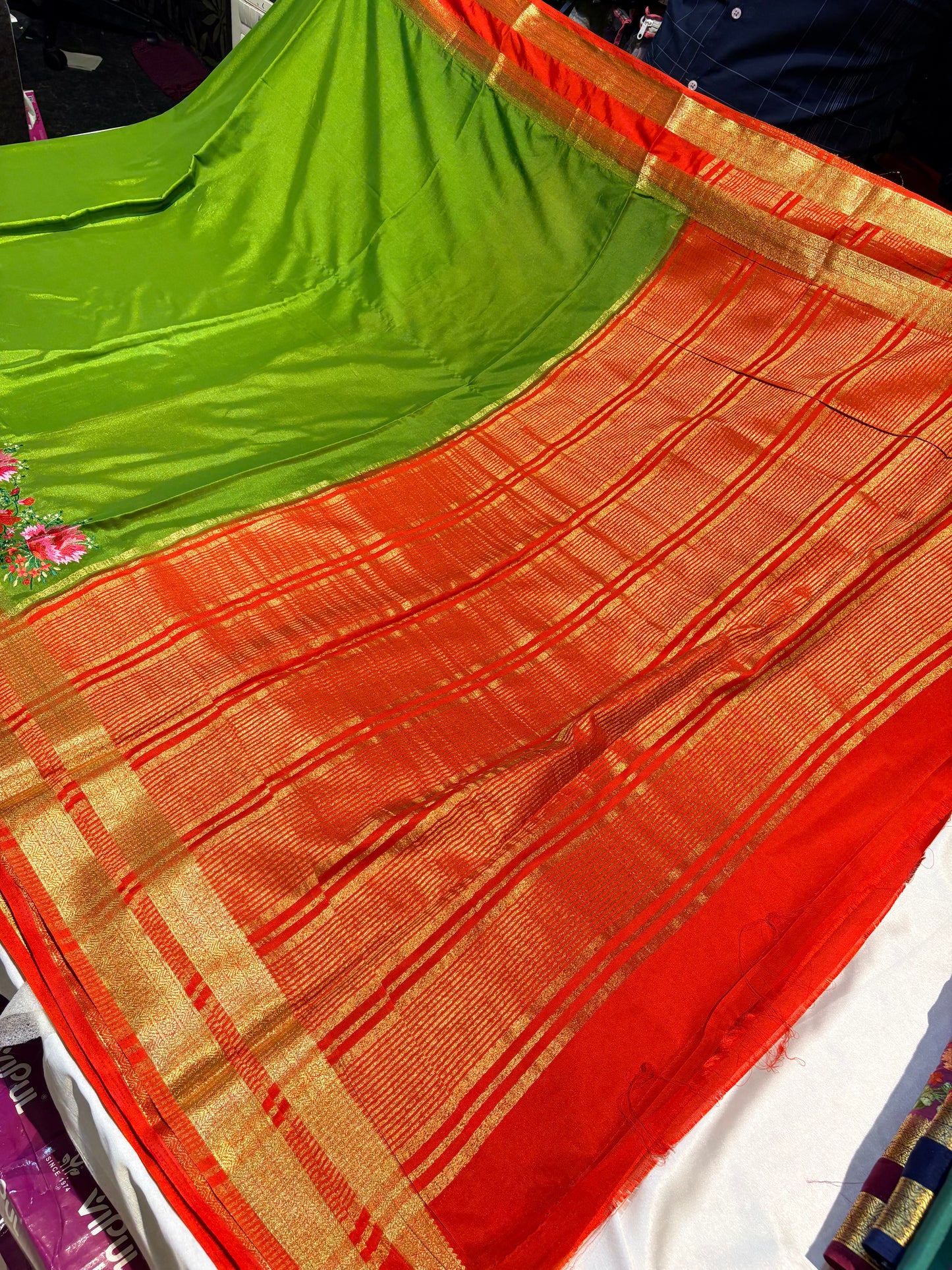 SEMI MYSORE SILK SAREE WITH EMBROIDERY SAREE