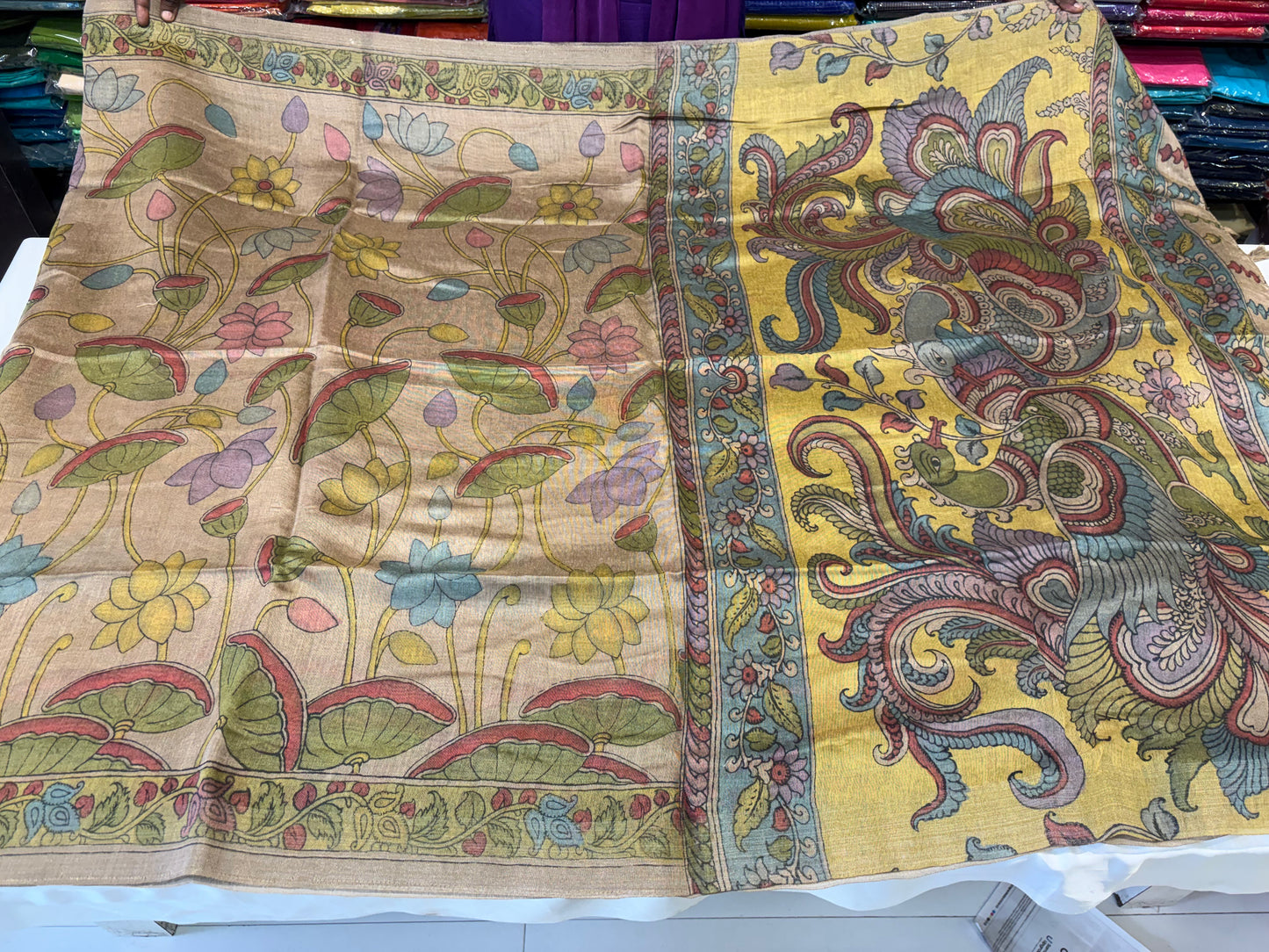 SOFT COTTON SAREE WITH KALAMKARI PRINT