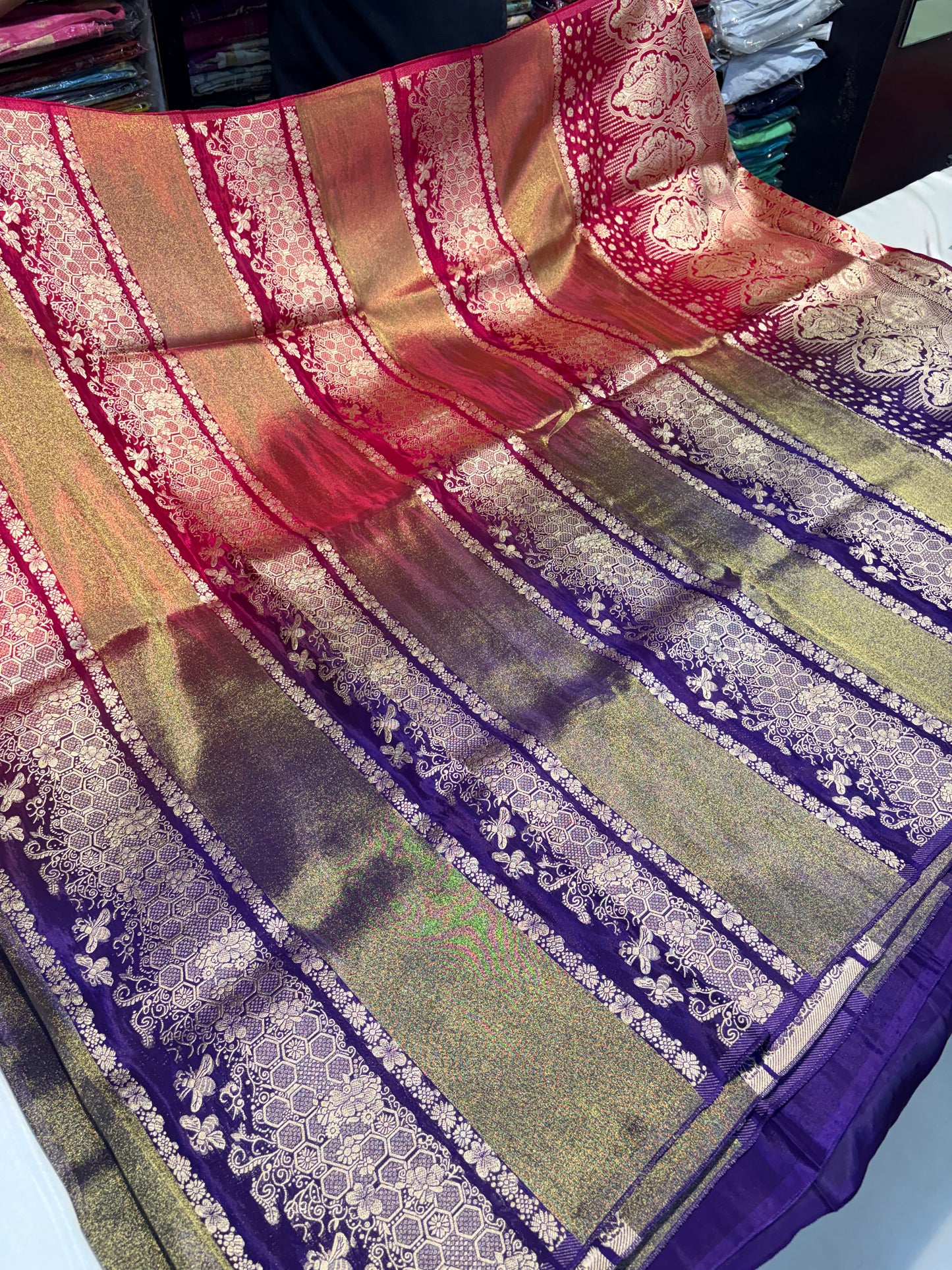 PREMIUM RAW CHINON CREAPE SAREE