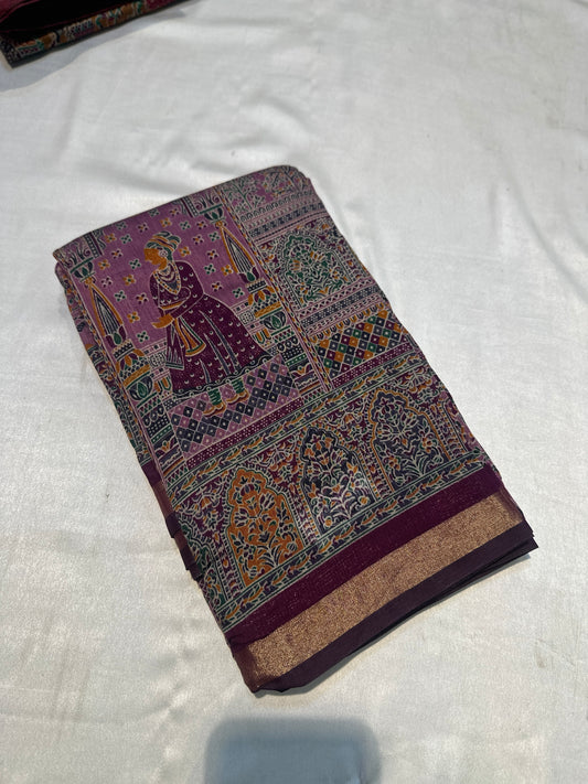 PRINTED PASHMEENA  COTTON SAREES SAREE