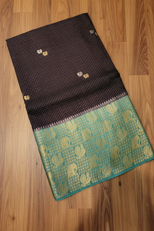 PREMIUM CHECKS VISCOSE SILK SAREE