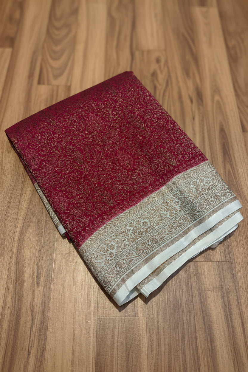 PREMIUM BROCADE BANARASI GEORGETTE SAREE