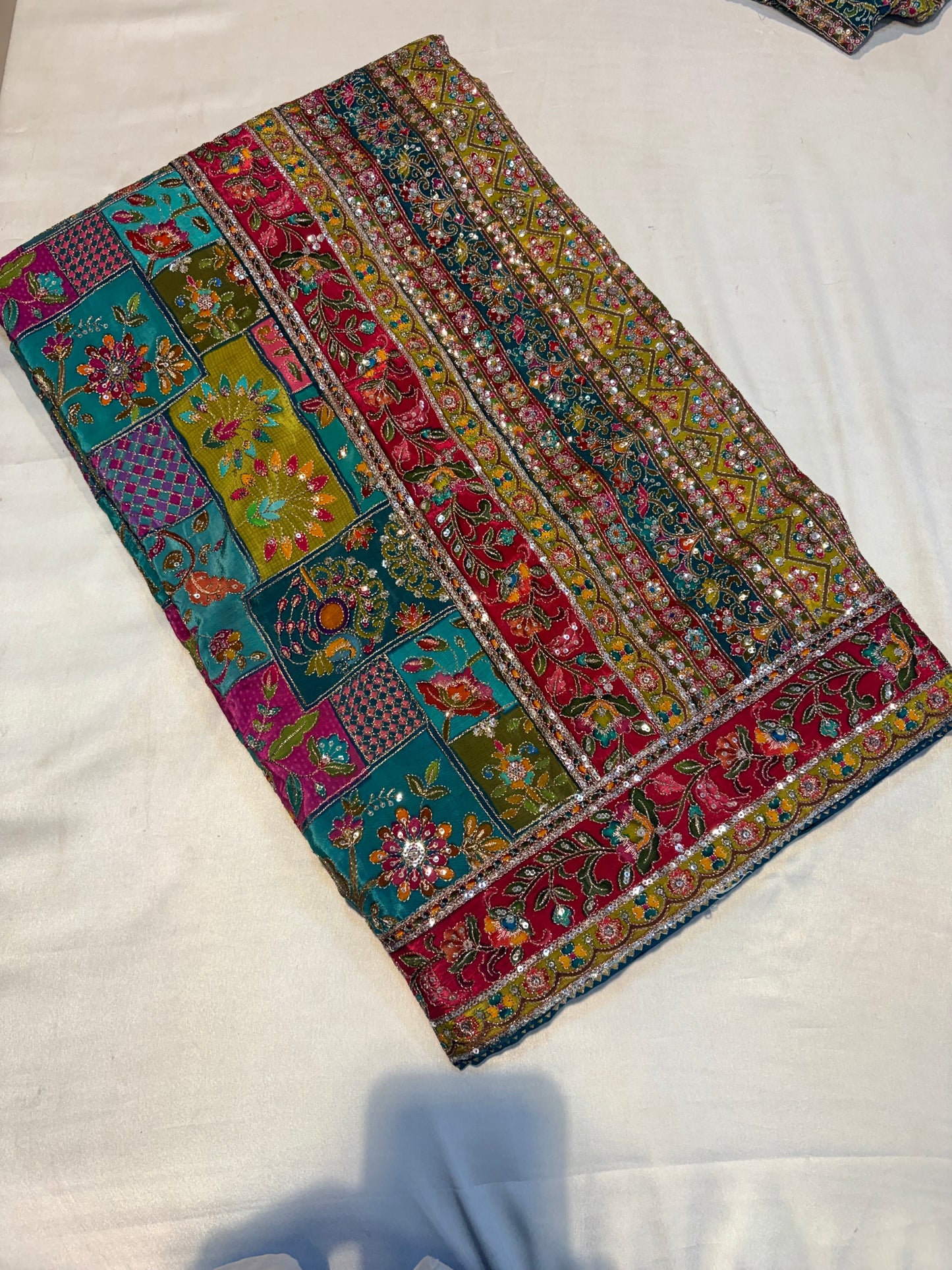 PURE PASHMEENA WITH WORK & READY BLOUSE