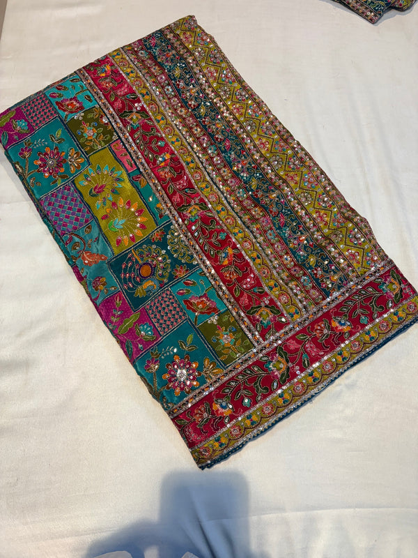 PURE PASHMEENA WITH WORK & READY BLOUSE