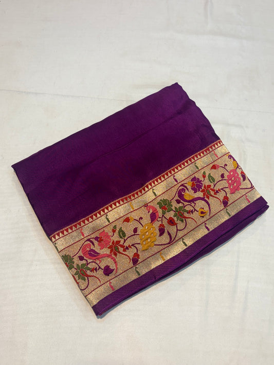 PREMIUM MOUNGA SILK SAREE WITH PAITHANI BORDER