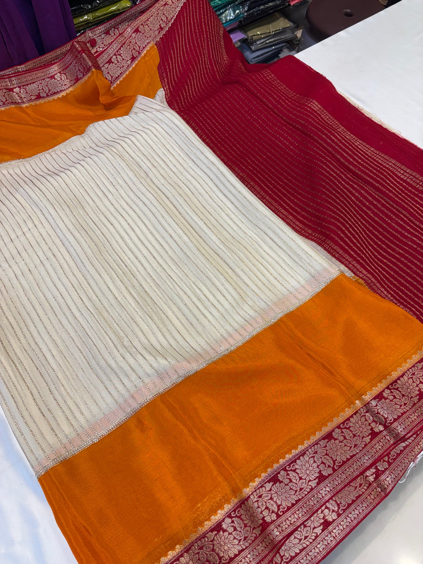 PREMIUM CHINON CREAPE SAREE