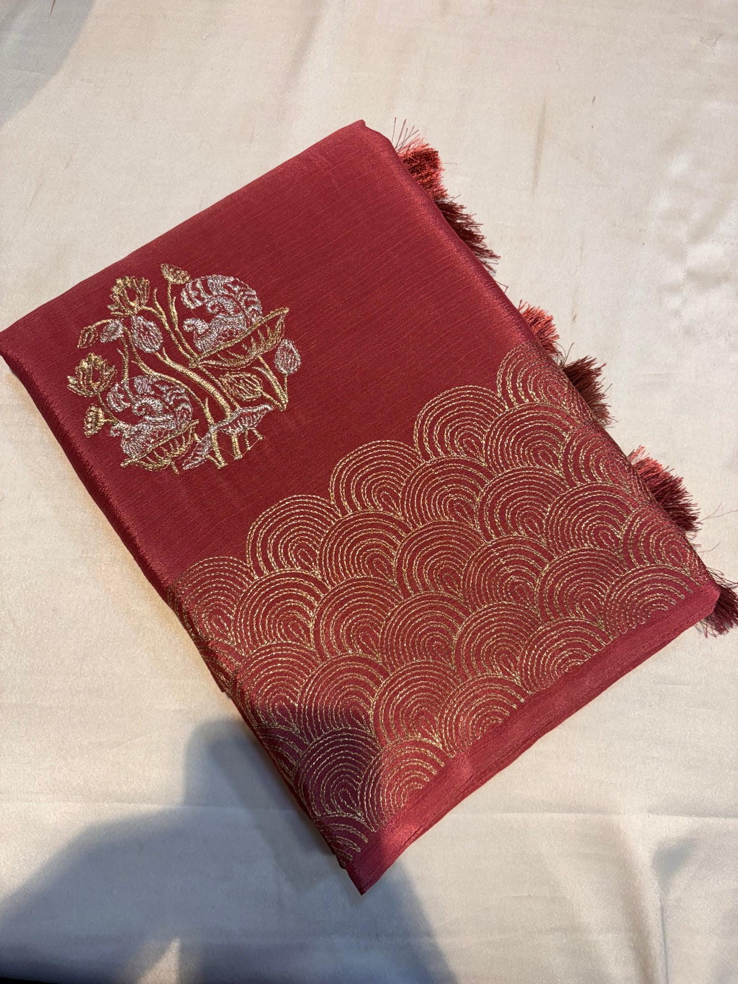 PREMIUM CHINON CREAPE WITH EMBROIDERY WORK