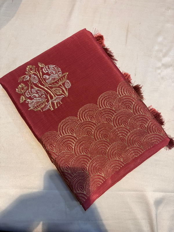 PREMIUM CHINON CREAPE WITH EMBROIDERY WORK