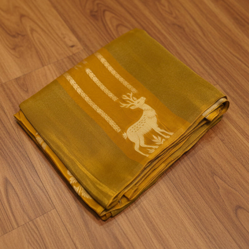 PURE CHINON CREAPE SAREE