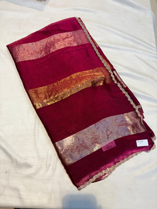FANCY CHIFFON SAREE WITH BORDER WORK
