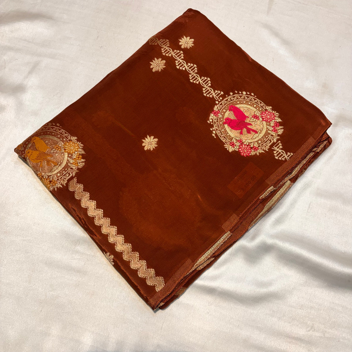 PREMIUM RAW CHINON CREAPE SAREE