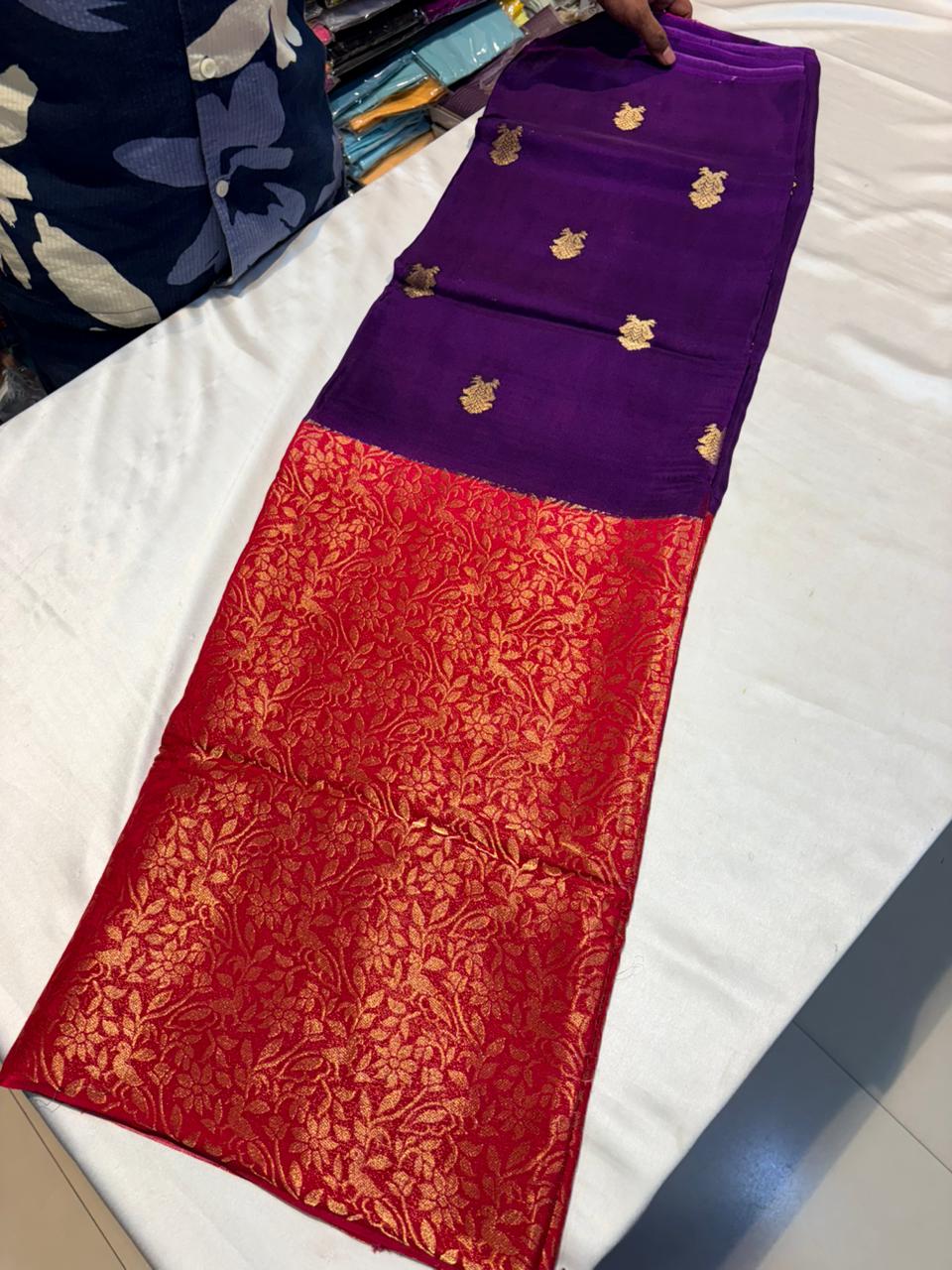 PREMIUM MOUNGA CREAPE SILK HALF & HALF PATTERN
