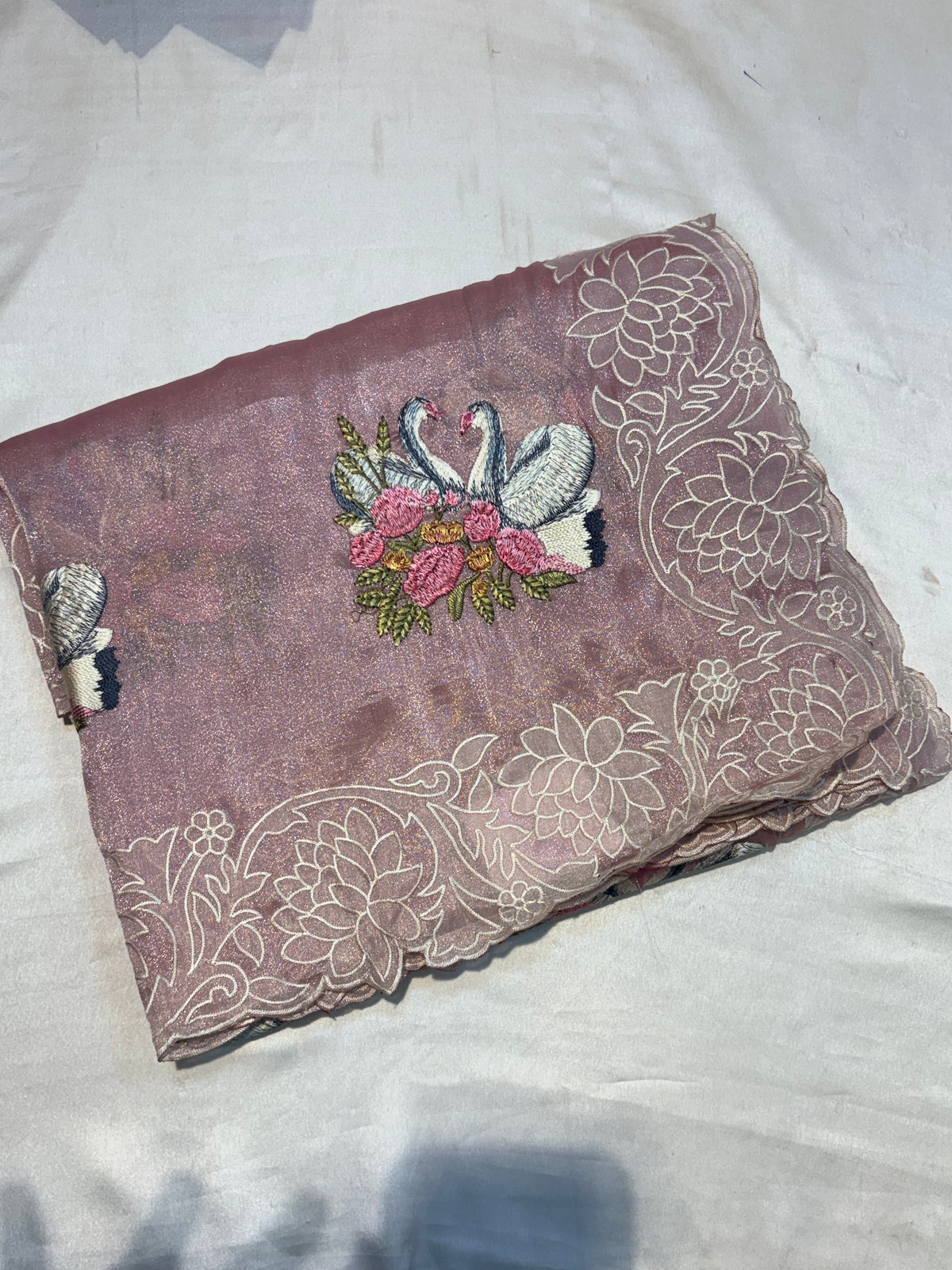 SOFT GLASS ORGANZA TISSUE SAREE