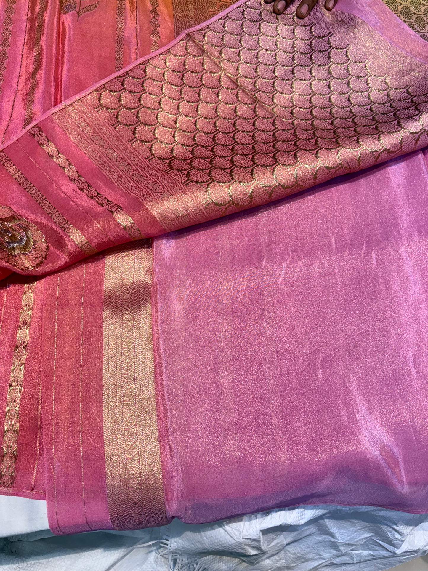 PREMIUM CHINON CREAPE SAREE IN AMBREE SHADES