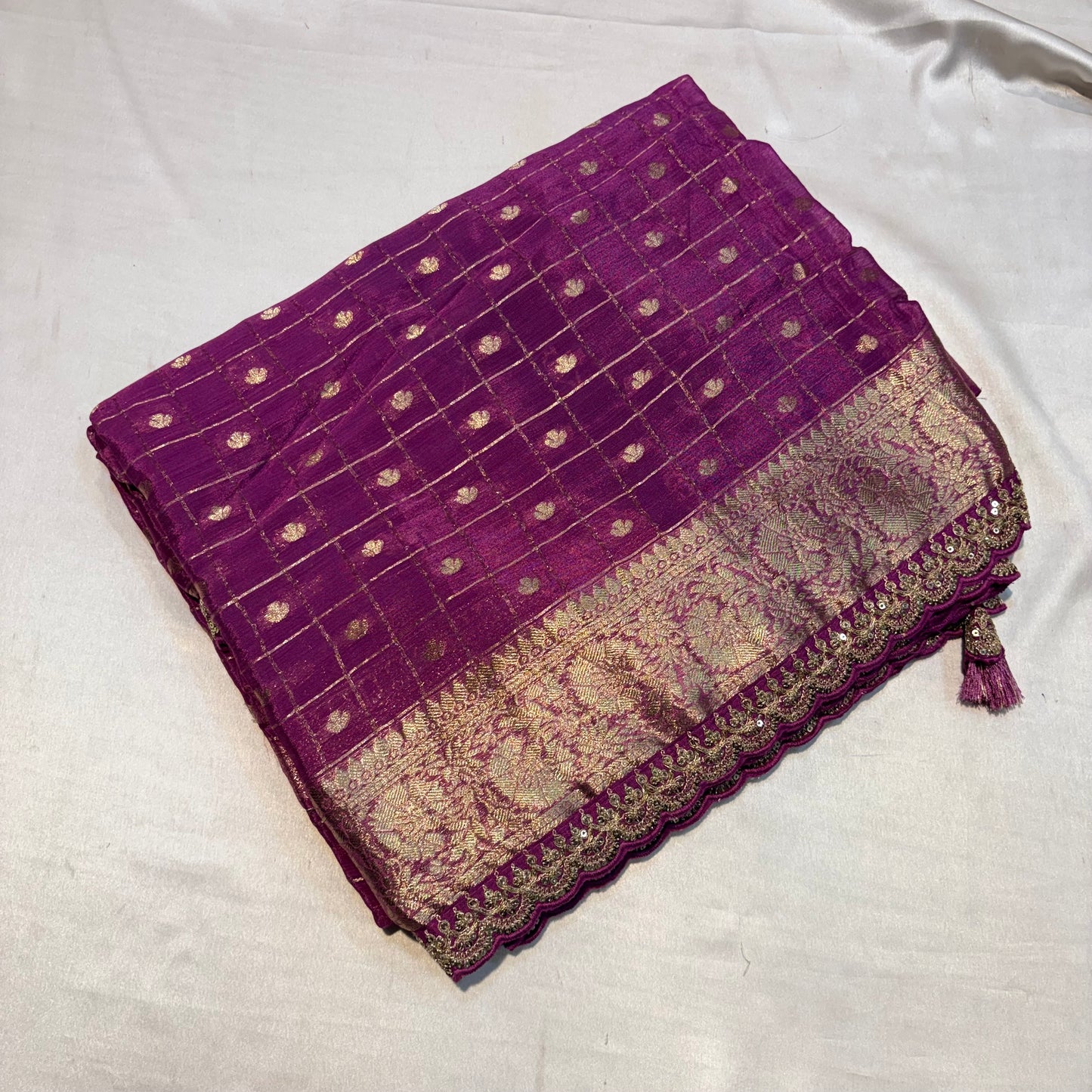 PREMIUM CHIFFON SAREE WITH SCALP BORDER