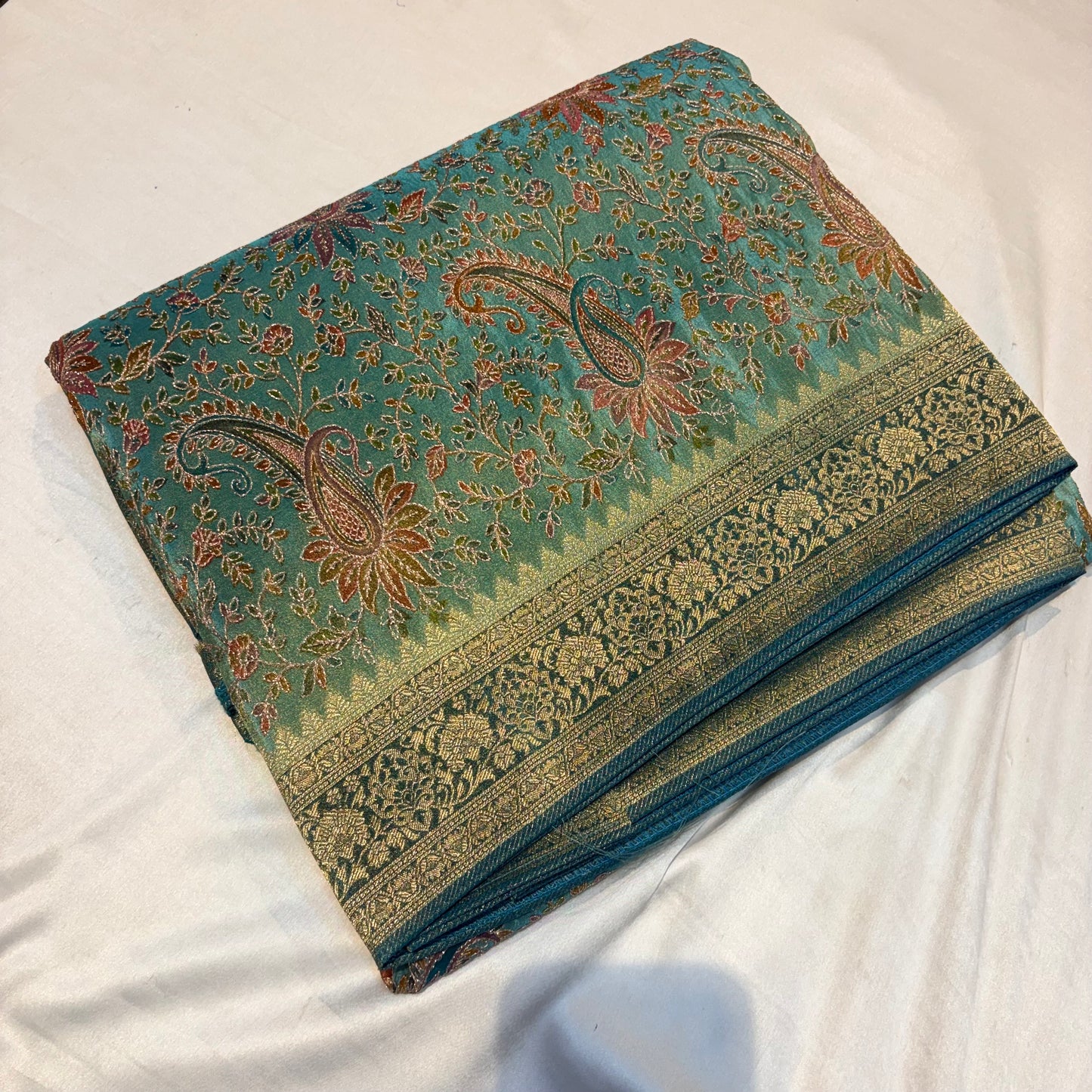 PASHMEENA GERORGETTE SAREES WITH KAATA WORK
