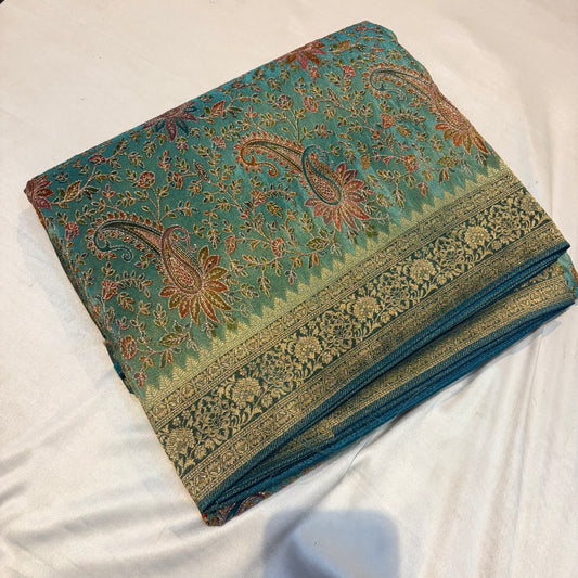 PASHMEENA GERORGETTE SAREES WITH KAATA WORK