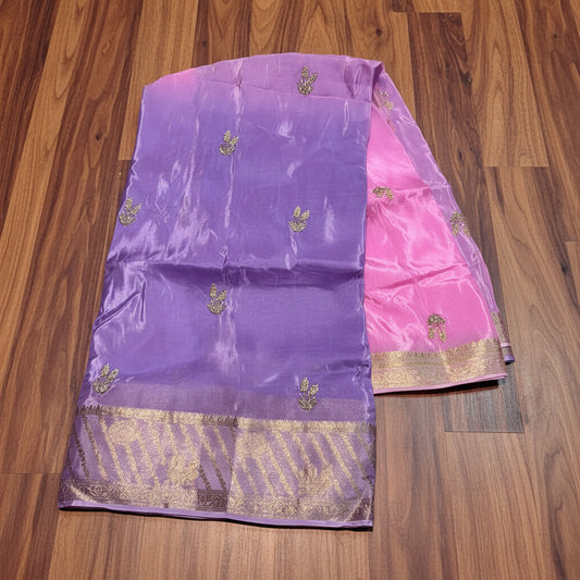 PREMIUM CHINON CREAPE SAREE WITH HANDWORK