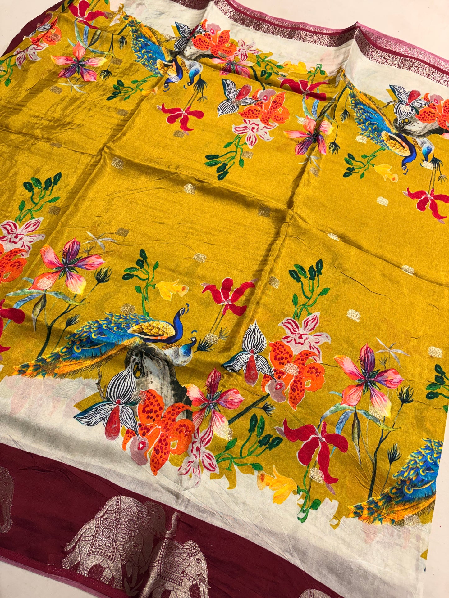 PREMIUM PRINTED MOUNGA SAREE