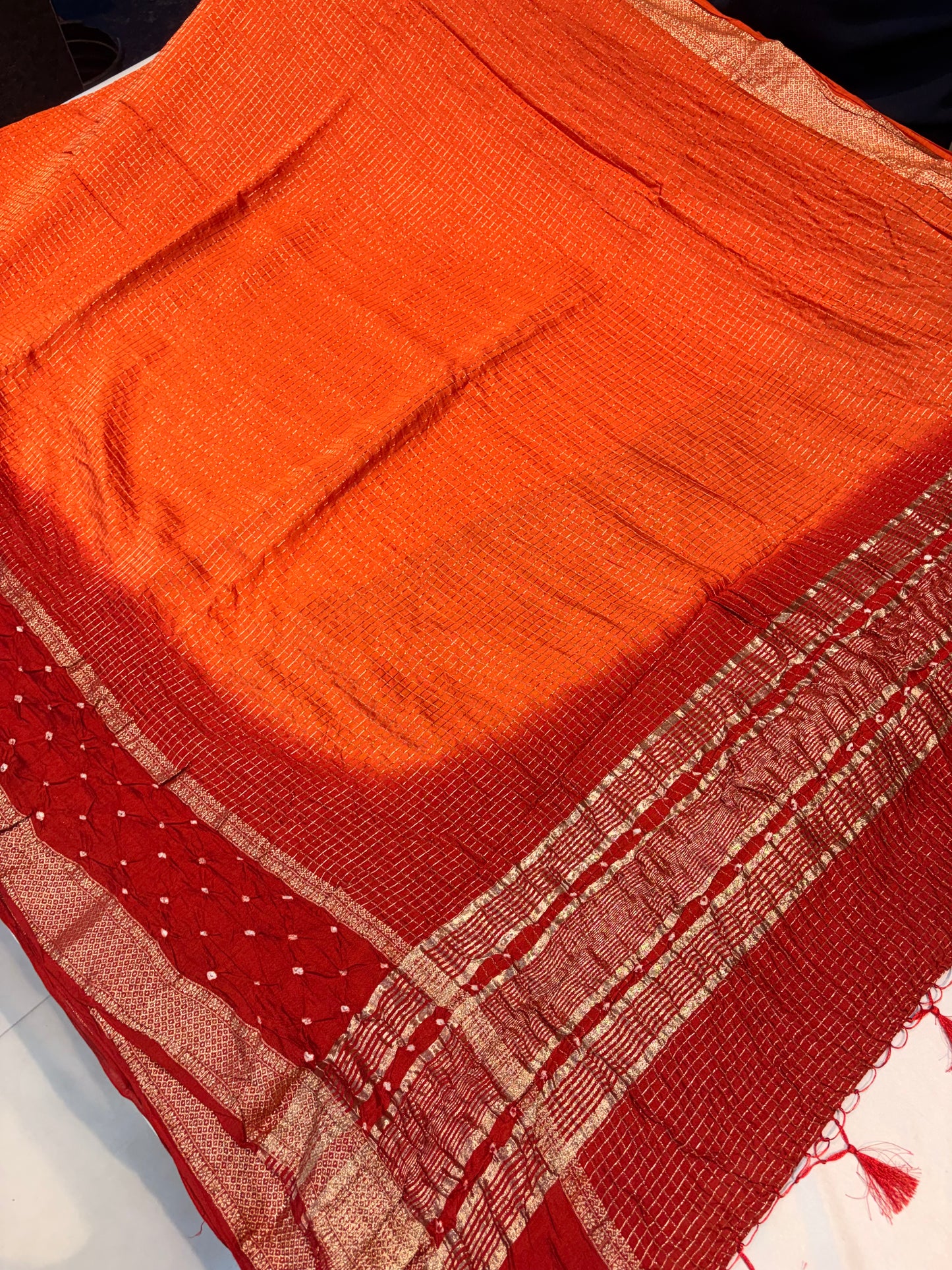 PREMIUM VISCOSE SILK SAREE WITH BHANDINI BORDER