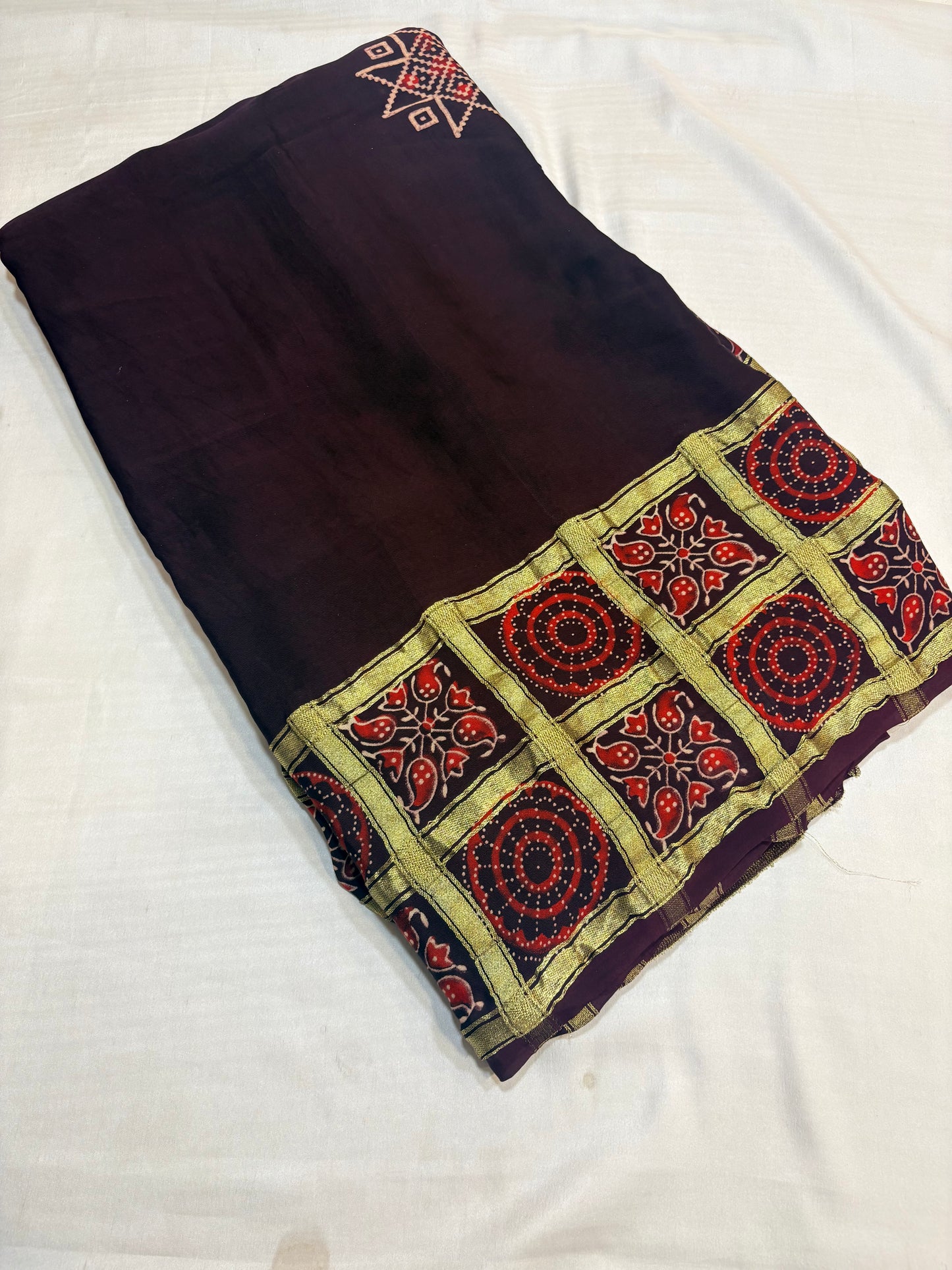 PREMIUM AJRAKH GHARCHOLA SAREE