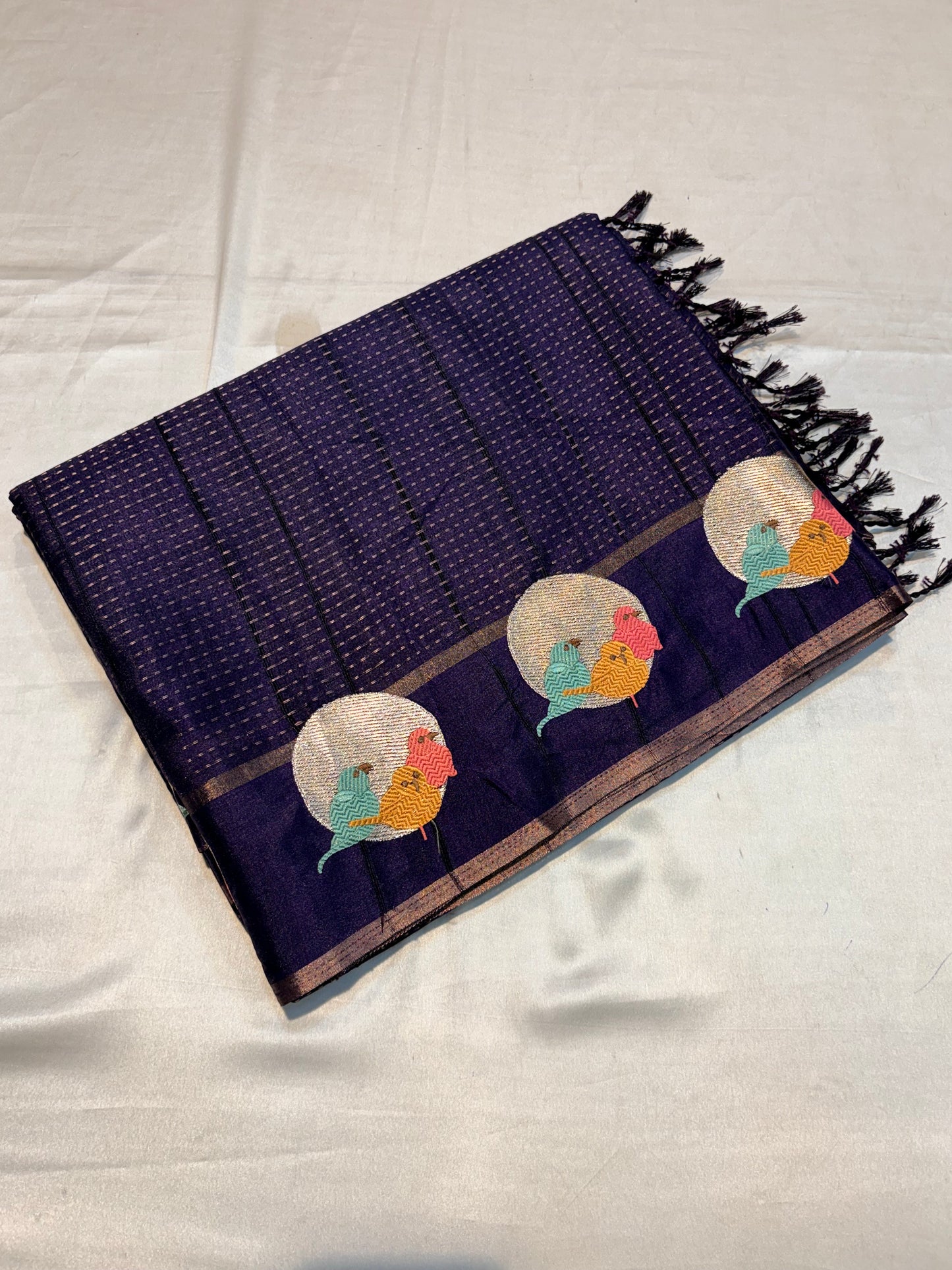 PREMIUM TUSSUR SILK SAREE WITH EMBROIDERY WORK