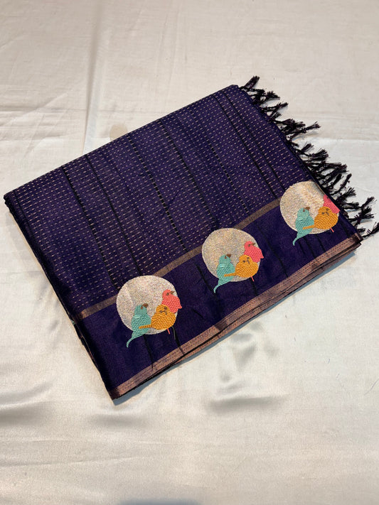 PREMIUM TUSSUR SILK SAREE WITH EMBROIDERY WORK