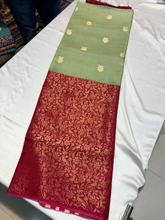 PREMIUM MOUNGA CREAPE SILK HALF & HALF PATTERN