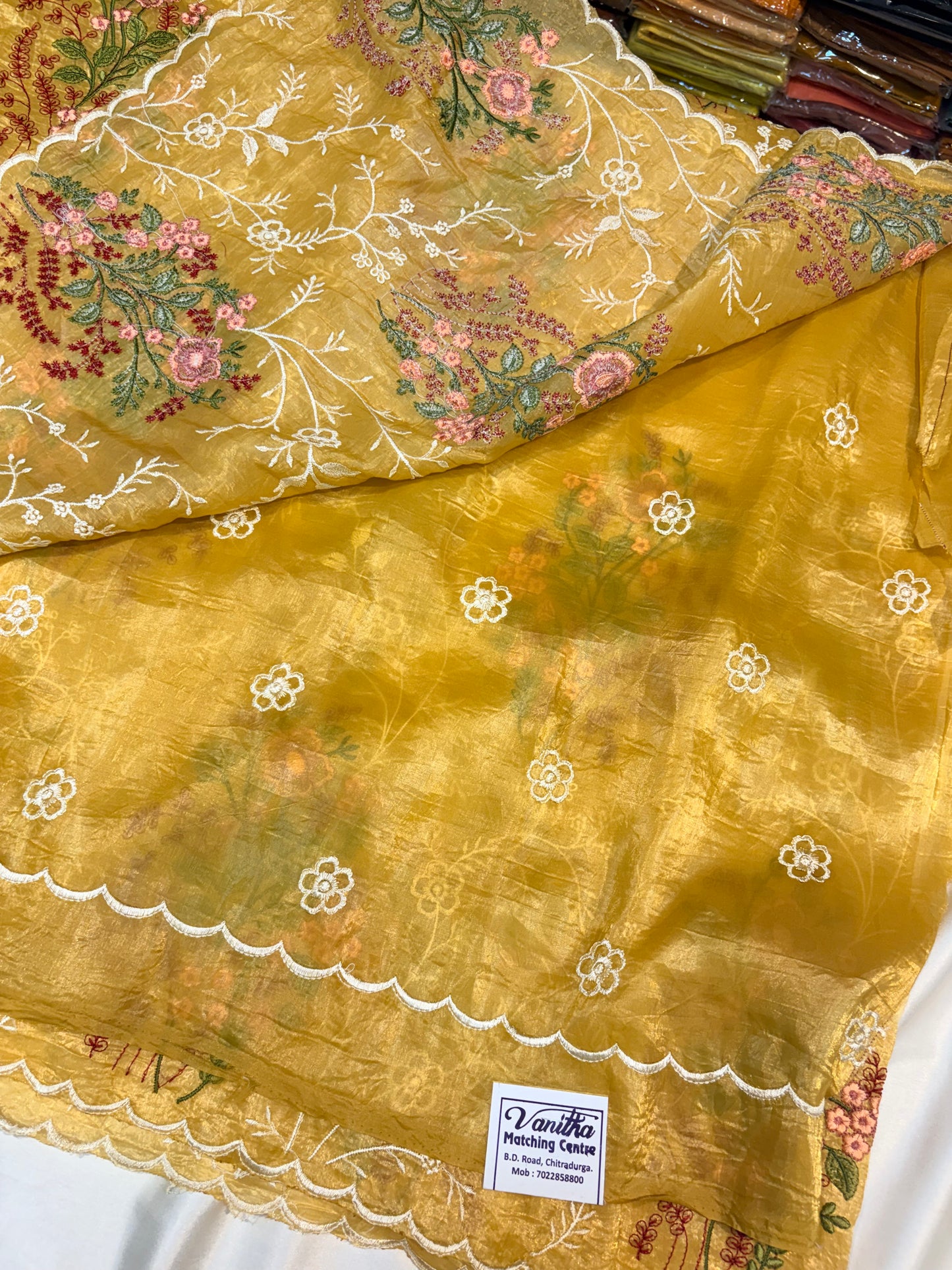 Soft fancy sarees with embroidery work