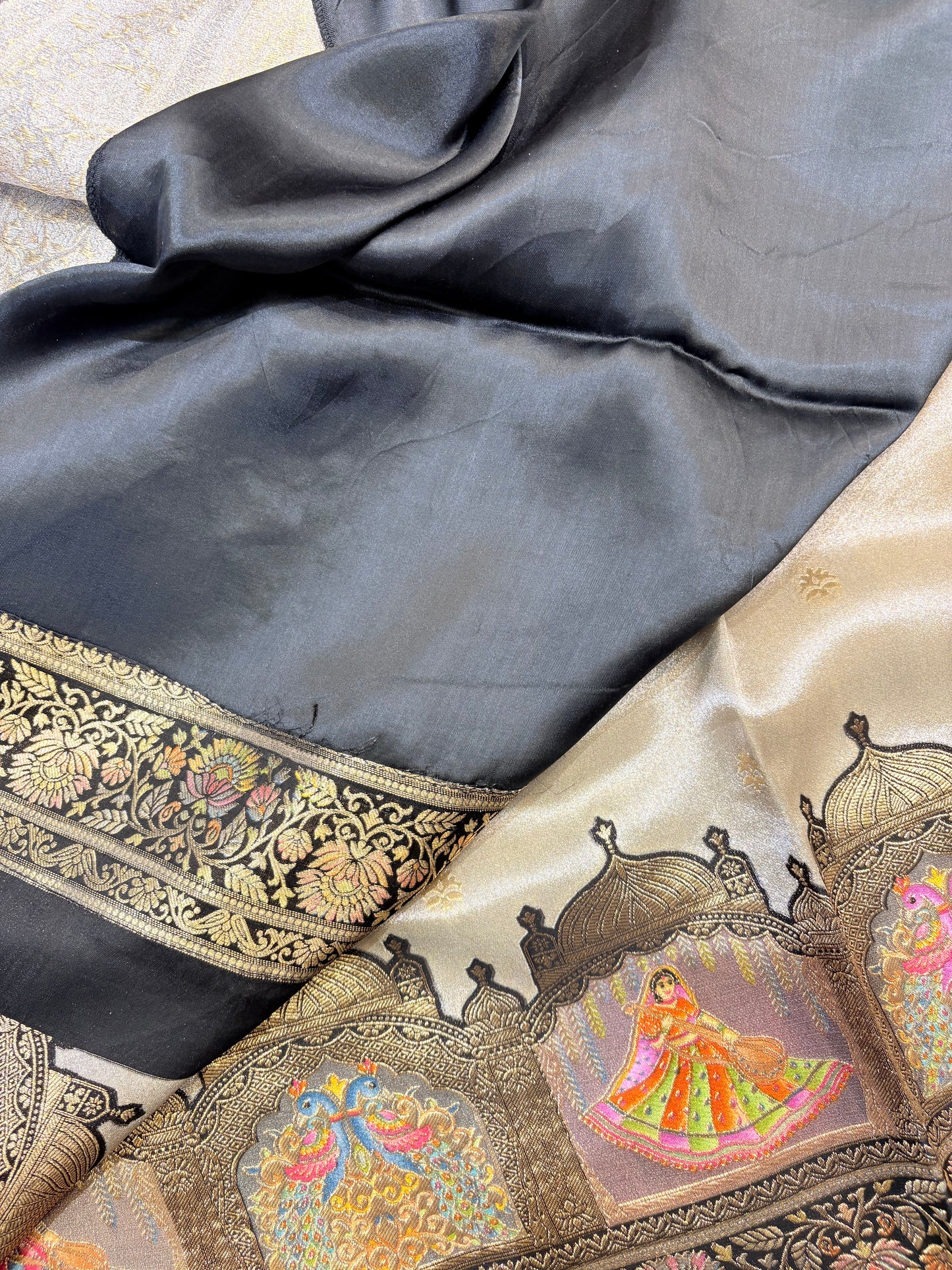 PURE GEORGETTE SAREE WITH PASHMINA BORDER