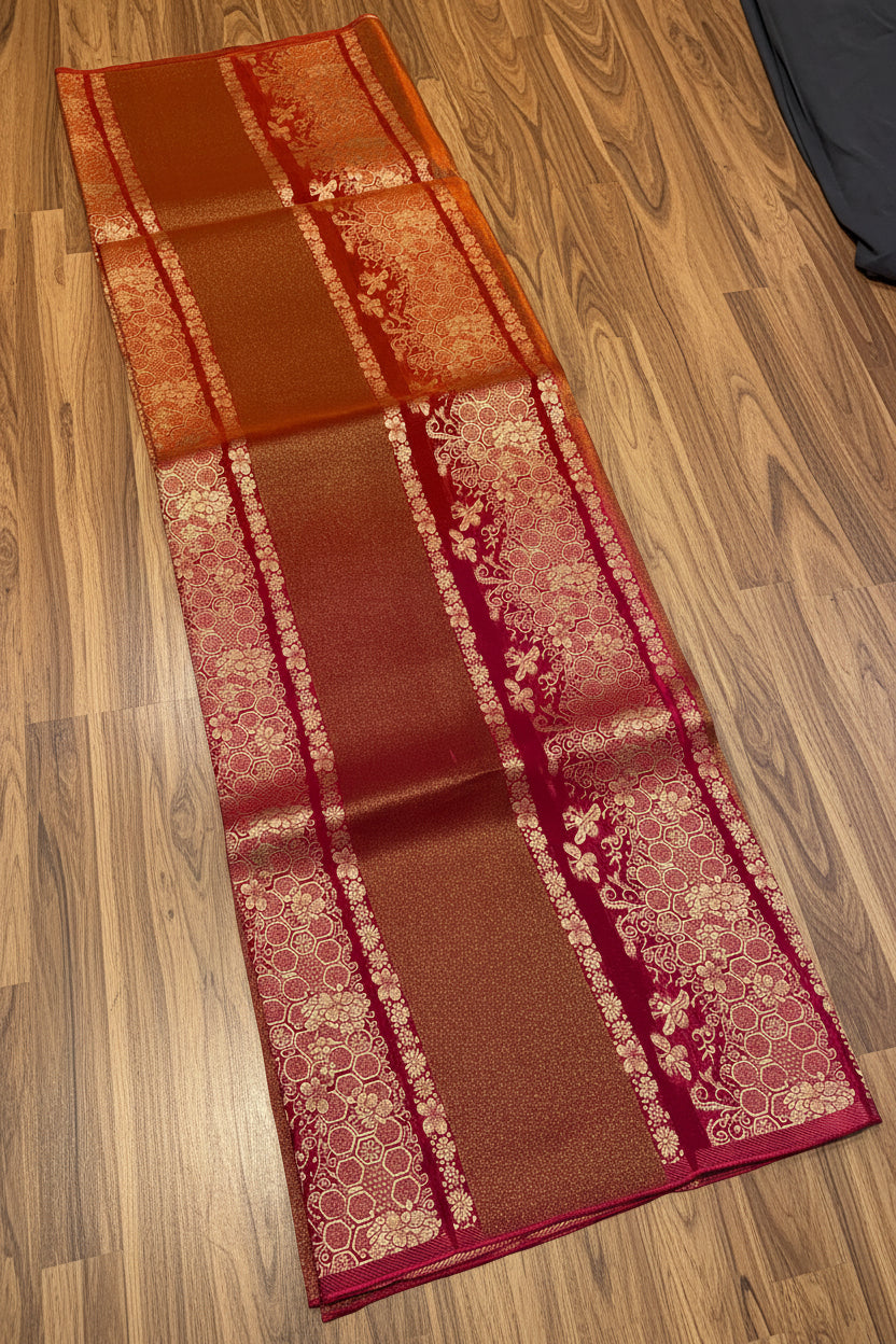 PREMIUM RAW CHINON CREAPE SAREE