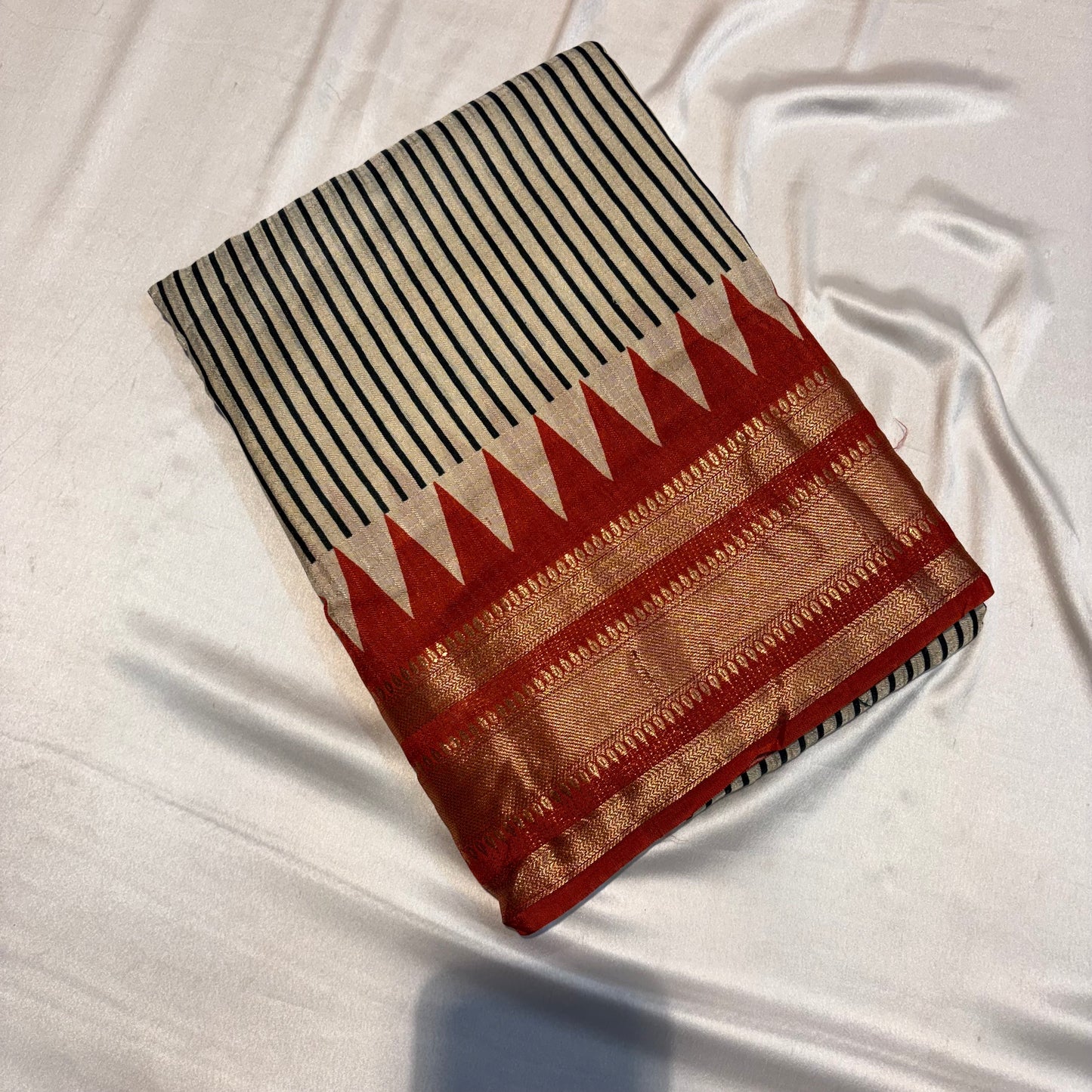 SOFT CHANDERI DOLA SAREES WITH GANGA YAMMUNA BORDER