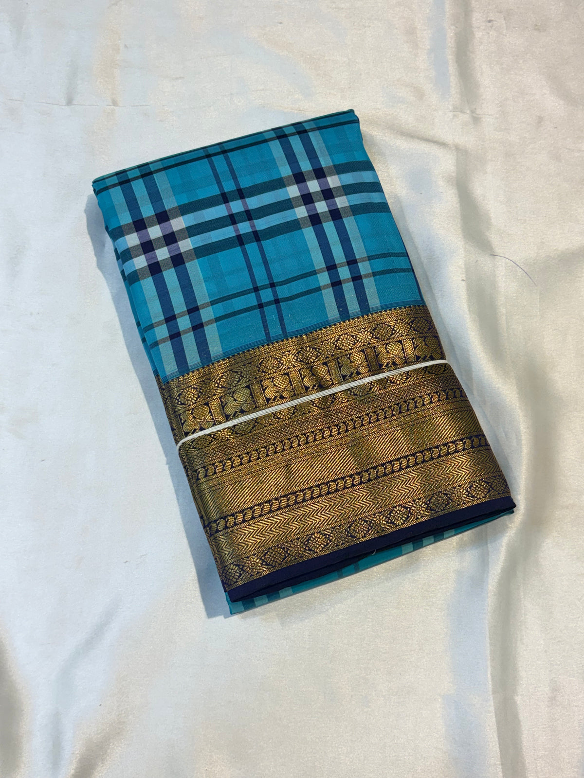 MOST TRENDING BURBERRY CHECKS SAREE IN PURE KANCHIPURAM SILK