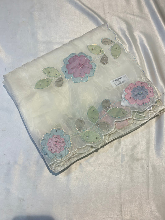 FANCY SAREES WITH APPLIQUE WORK SAREES
