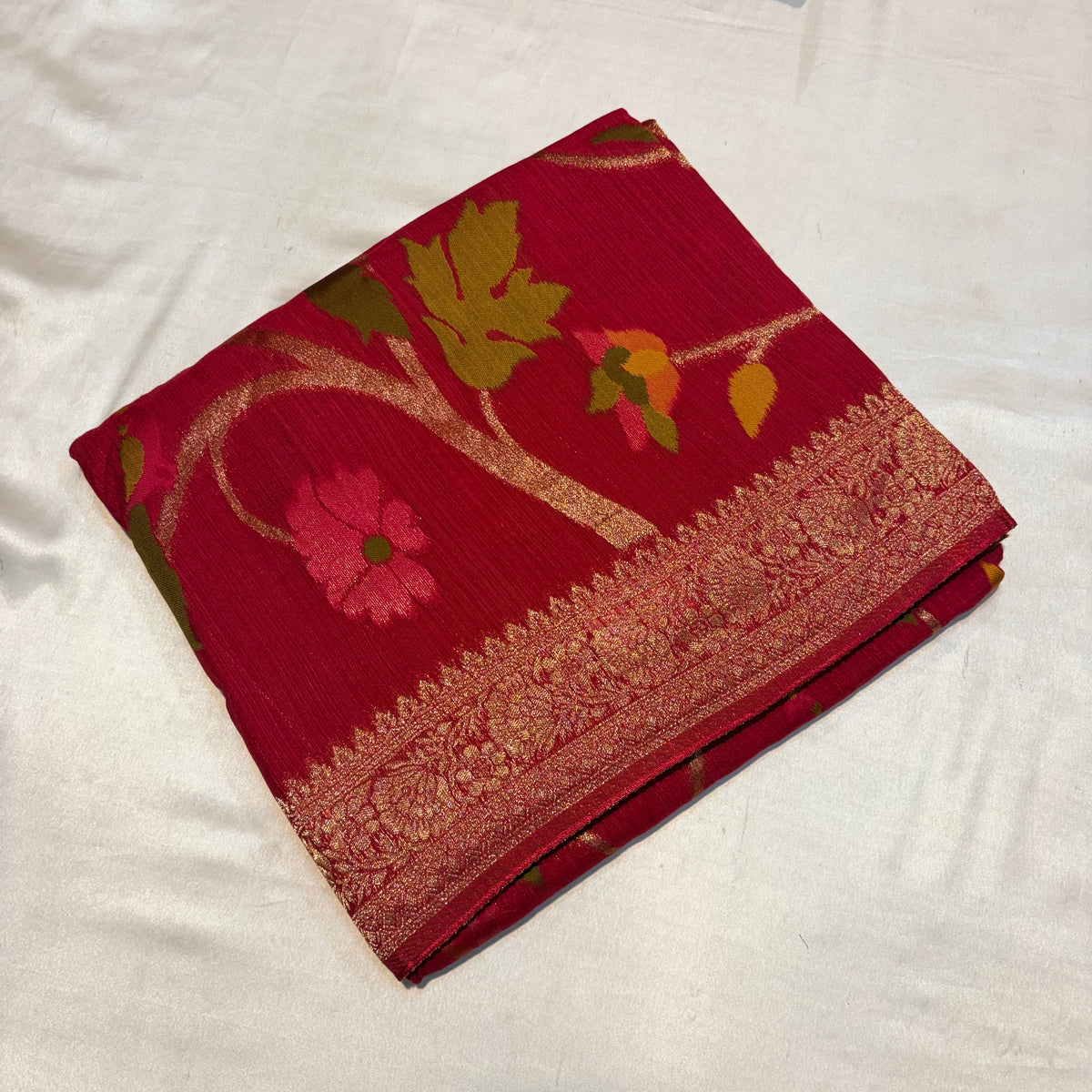 PREMIUM TUSSUR GEORGETTE SAREE WITH MEENA ZARI