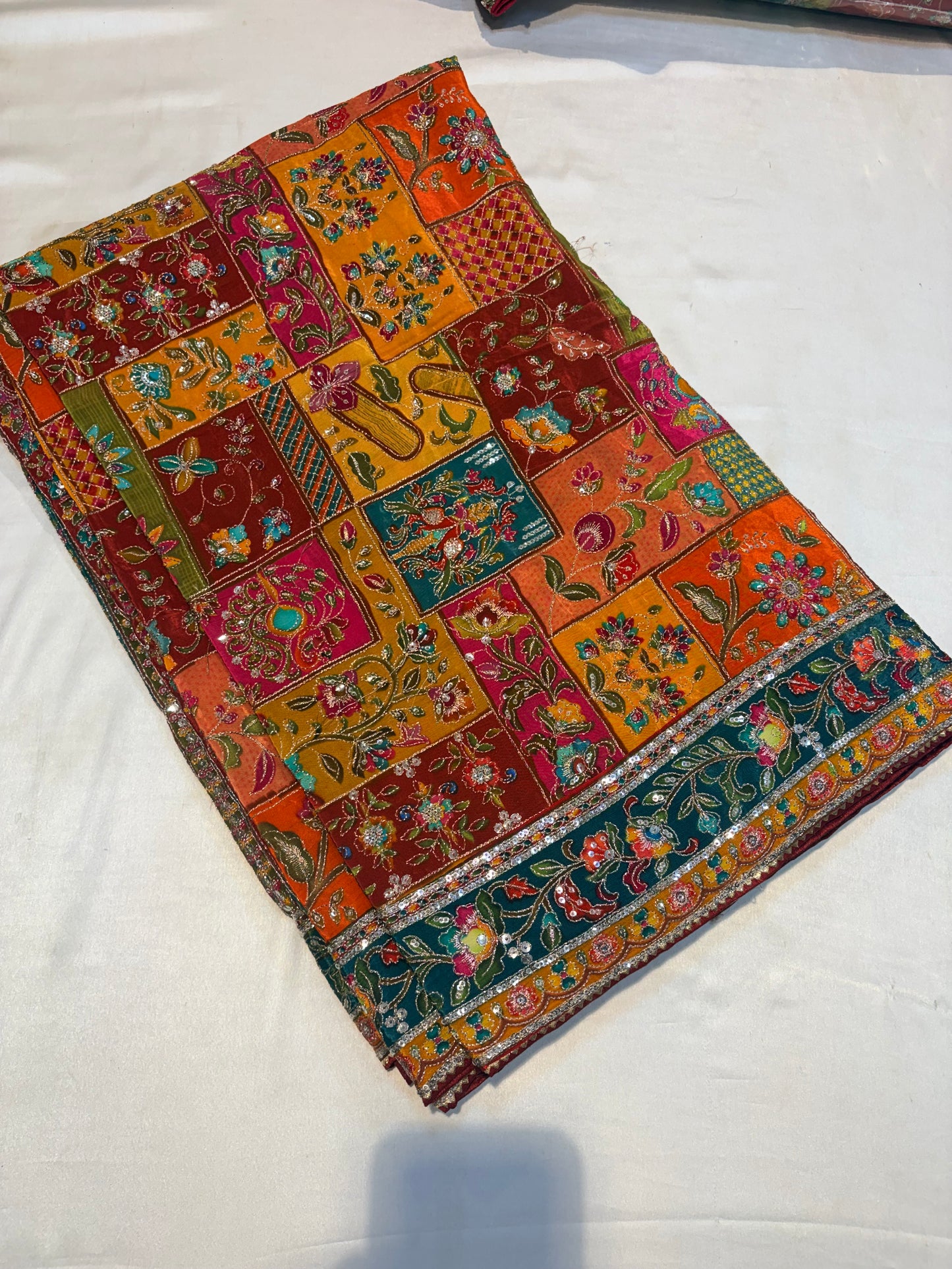 PURE PASHMEENA WITH WORK & READY BLOUSE
