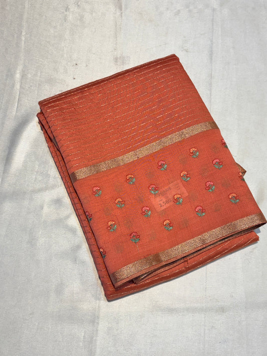 PREMIUM EMBROIDERY SOFT COTTON SAREE