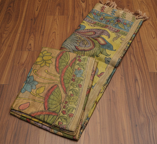 SOFT COTTON SAREE WITH KALAMKARI PRINT