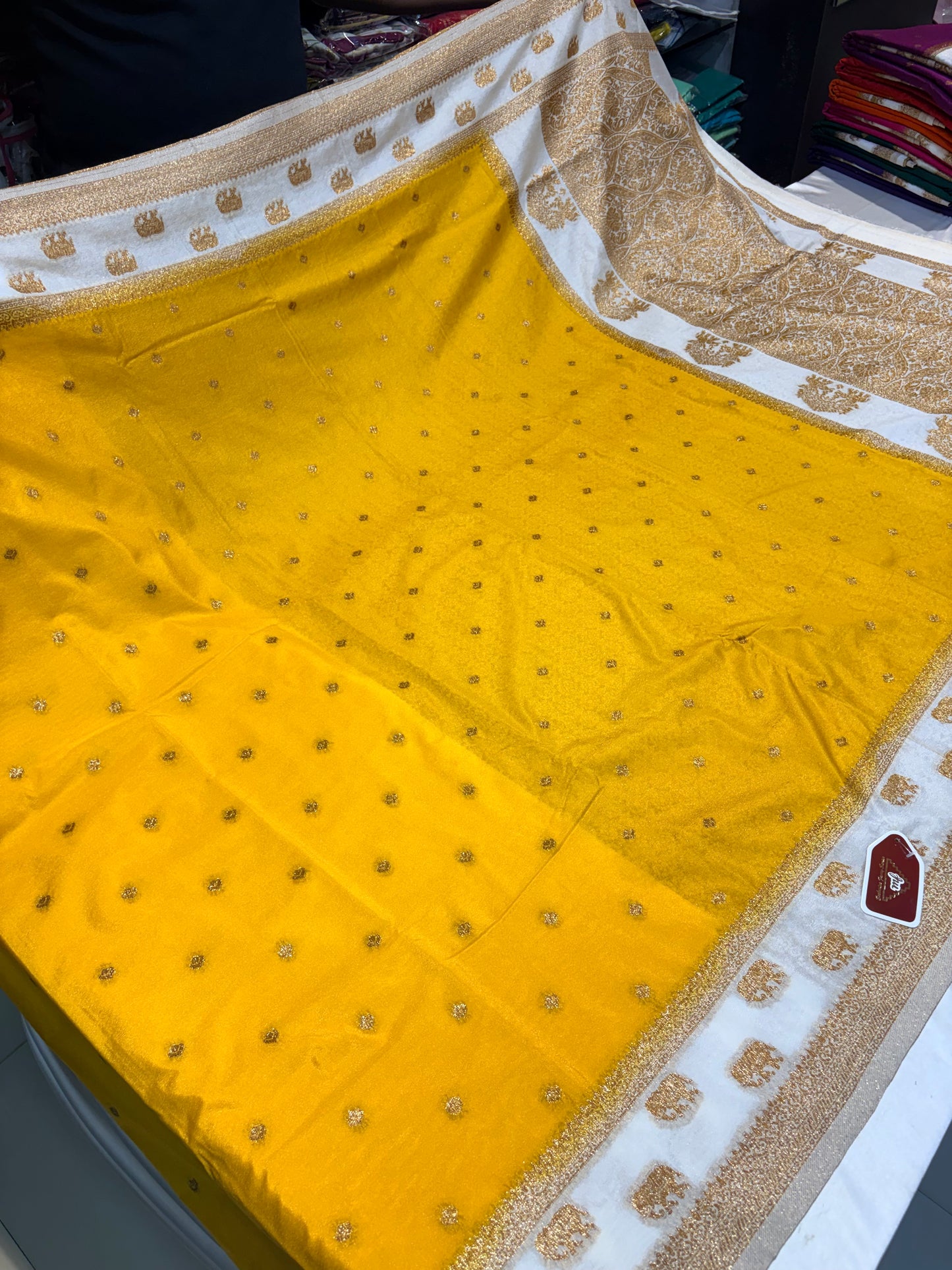 KHADDI GEORGETTE WITH ELEPHANT BUTTA BORDER
2280/-