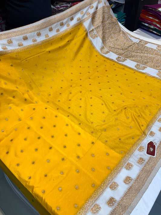 KHADDI GEORGETTE WITH ELEPHANT BUTTA BORDER
2280/-