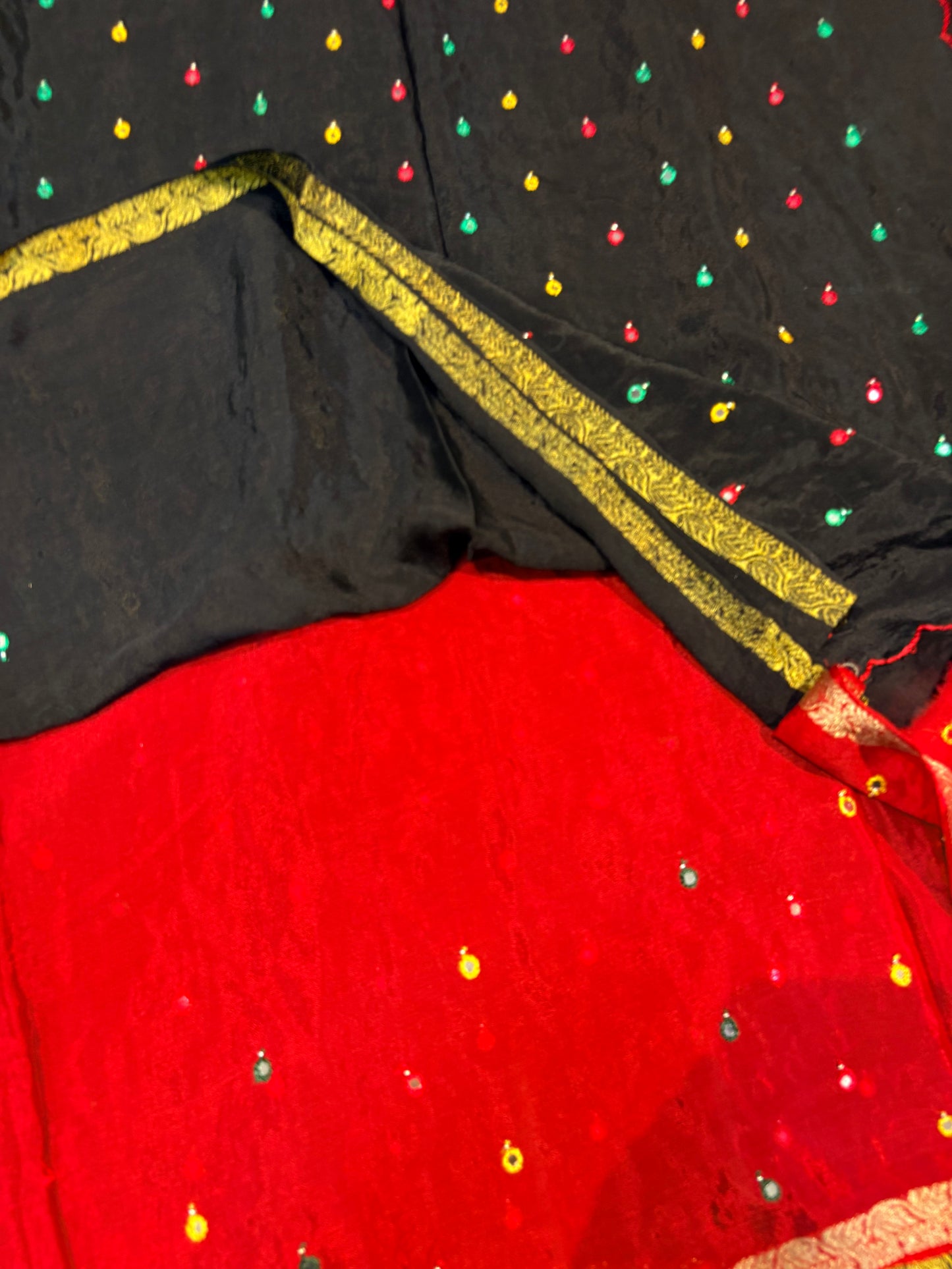 Pure Wrinkle Creape sarees with mirror work