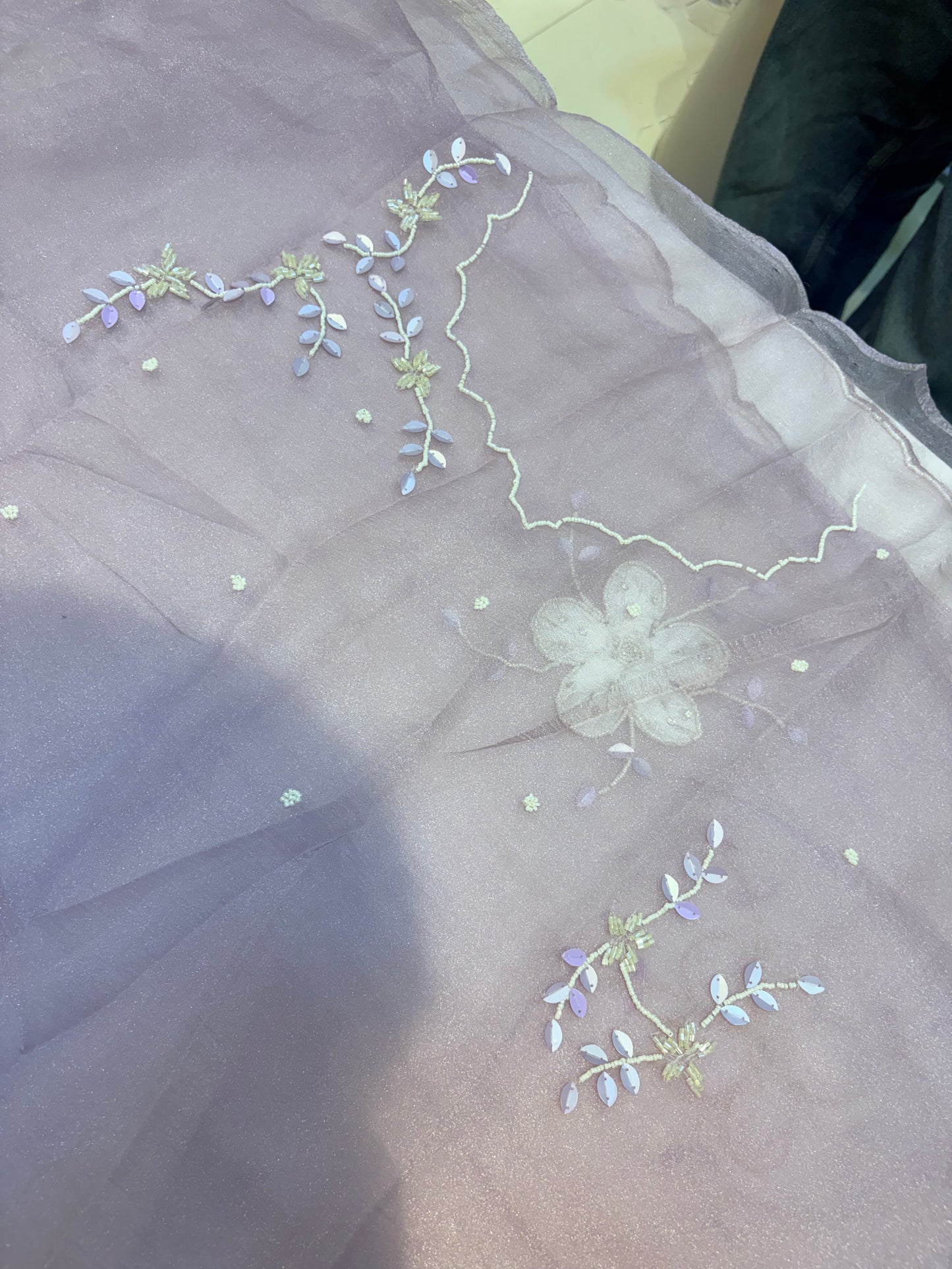 SOFT FANCY SAREE WITH APPLIQUE WORK