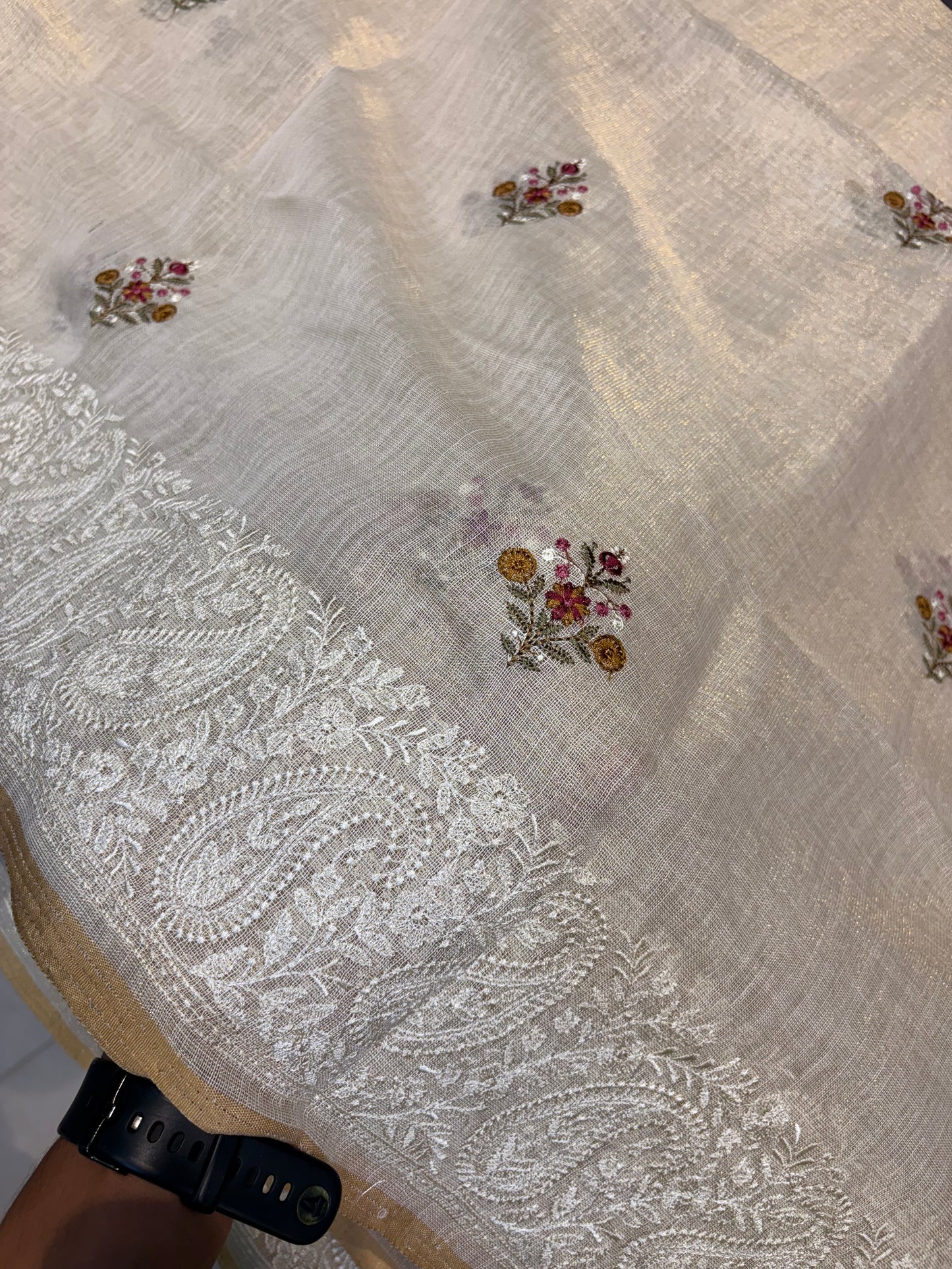 Lenien Cotton Sarees with French knot work